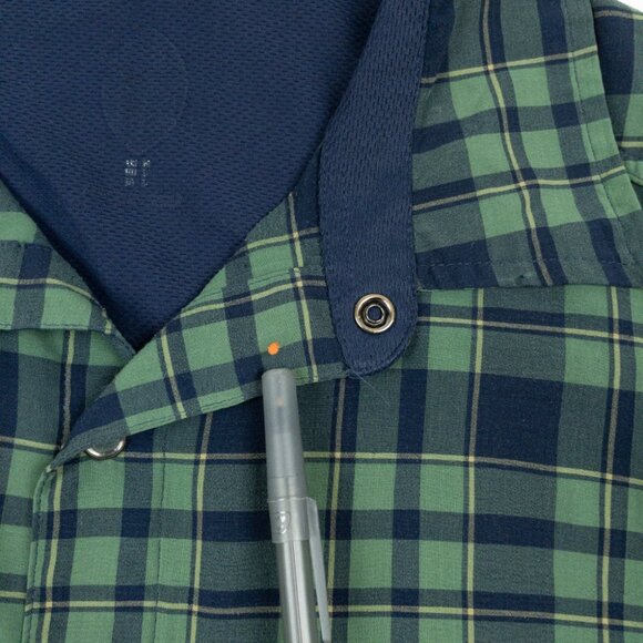 Club Ride Pearl Snap Shirt Men's Medium Green Plaid Outdoor Cycling Stretch - Picture 16 of 16